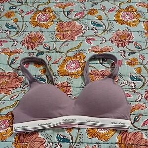 Calvin Klein Modal Cotton Women's Padded Purple Bra M